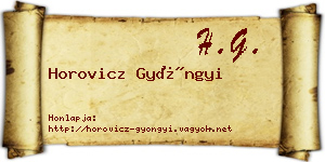 Horovicz Gyöngyi névjegykártya